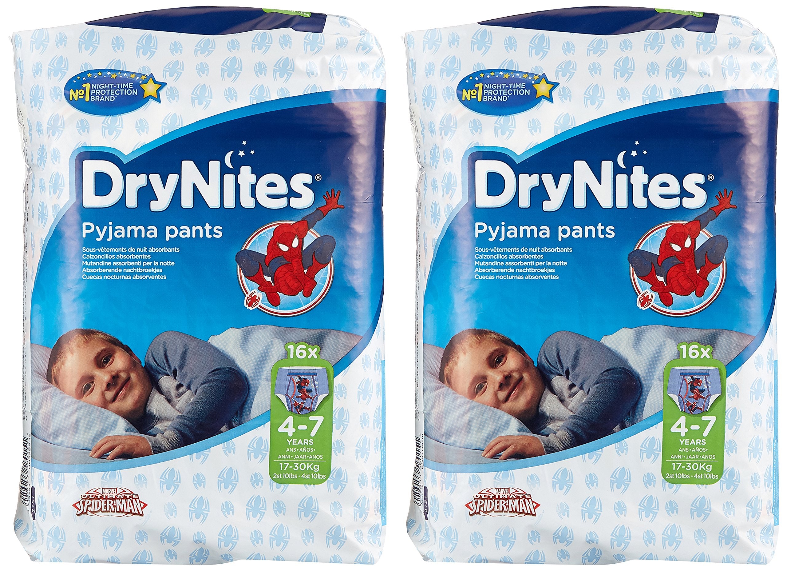 Drynites Boys Pyjama Pants 4-7 years 17-30kg 16pcs هجيز دراي نايتس ، كلوت بيجاما بانتس,(4-7 سنين) أولاد (17-30 كغم) 16 قطعة Drynites Boys Pyjama Pants 4-7 years 17-30kg 16pcs هجيز دراي نايتس ، كلوت بيجاما بانتس,(4-7 سنين) أولاد (17-30 كغم) 16 قطعة